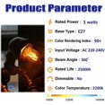 thumbnail image 2 of Minibombilla LED tubular, bombilla de filamento LED Edison T28 de 1 W, casquillo de rosca E27, bombilla blanca supercálida de 2200 K para decoración, 80 lm, no regulable (vidrio ámbar), 220 V, paquete, 2 of 5