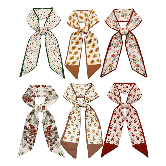 Purse Scarf Fashion Scarves Ladies' Silk Scarves Neck Accessories Wallet Handle Scarves 6 Pack