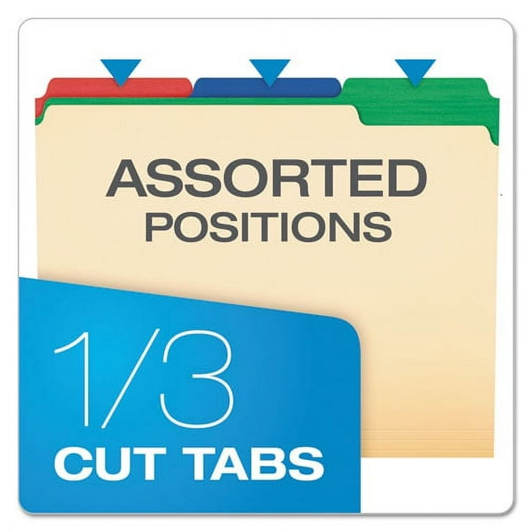 Color Tab File Folders, 1/3-Cut Tabs: Assorted, Letter Size, 0.75 Color Tab File Folders, 1/3-Cut Tabs: Assorted, Letter Size, 0.75