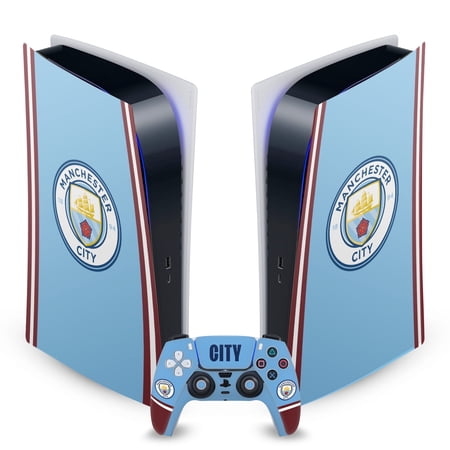 Head Case Designs Officially Licensed Manchester City Man City FC Logo Art 2022/23 Home Kit Vinyl Sticker Skin Decal Compatible with Sony PS5 Digital Edition Bundle