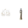 thumbnail image 1 of Estatua de cisne, escultura de mesa de cisne de cerámica, elegante figura de cisne de , decoración de escritorio elaborada en cerámica y resi, 1 of 8