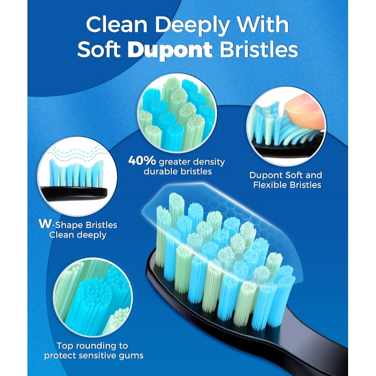 Homitt Sonic Electric Toothbrush, 8 Brush Heads, 40000 VPM