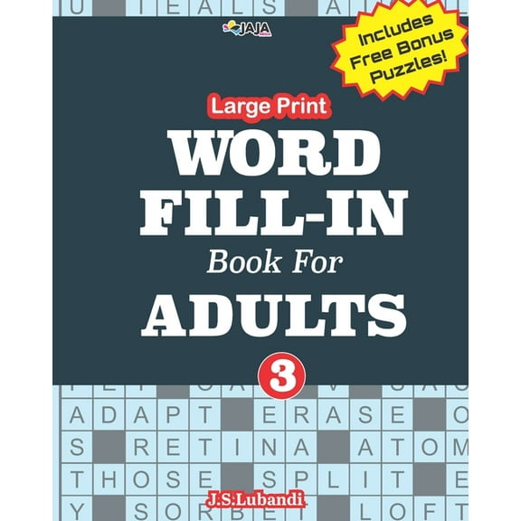 Large Print WORD FILL-IN Book For ADULTS; Vol.3