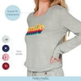 thumbnail image 4 of Hello Mello Best Day Ever Lounge Sweater Long Sleeve Pajama Top, Smile (Women's), 4 of 9