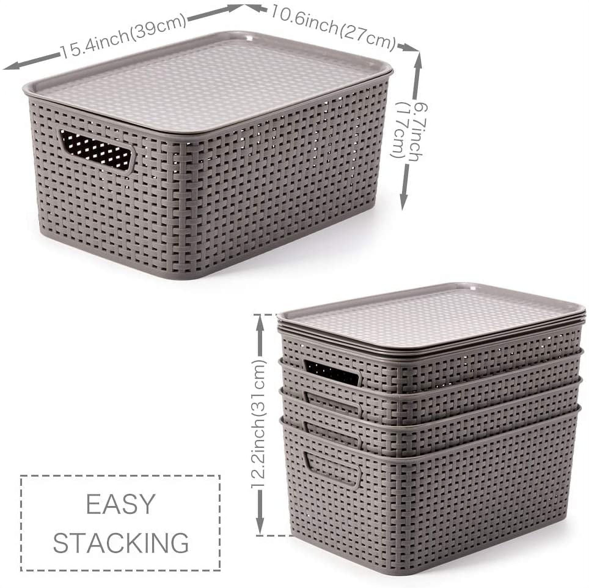 Zerodeko 3pcs Box storage basket storage bins with lids small storage  containers small plastic storage bins plastic containers storage container  with