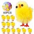 thumbnail image 2 of Darzheoy 60pcs Mini Chicks Set Plastic Plush Chicken Figures Figurines Cake Toppers Farm Animal Statues Table Decorations for Easter Party Favors, 2 of 6