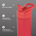 thumbnail image 2 of TAL Stainless Steel Ranger Water Bottle with Easy Sip Straw 26 fl oz, Red, 2 of 10