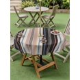 thumbnail image 3 of Outdoor Tablecloth with Umbrella Hole and Zipper, Black Brown Striped Round Table Cloth 54 Inch Waterproof Tablecloth, Modern Stripes Art Farmhouse Picnic Table Cover for Patio Camping, 3 of 7