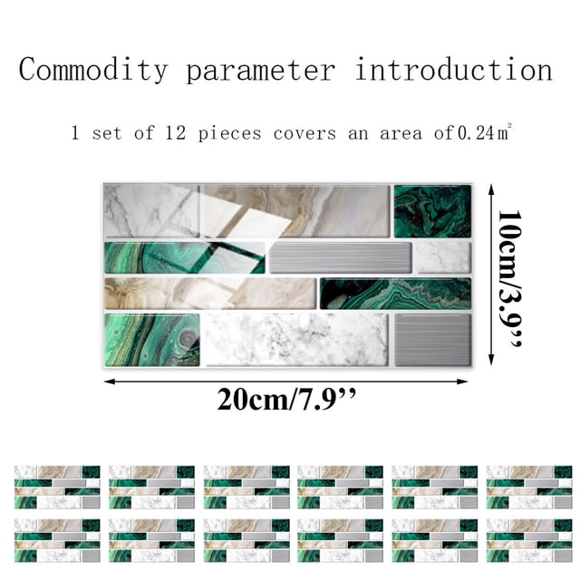 JJKBVCLO Decoration Adhesive Crystal Wall Tile Stickers 1PC Kitchen Sticker 2D Bathroom Self Sticker Wall Tile ArtsCrafts & Sewing