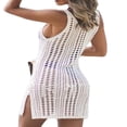 thumbnail image 2 of Robes de Plage Ajourées pour Femmes, Col en V, Sans Manches, Crochet, Robe de Couvre-Maillot, cQH, 2 of 5