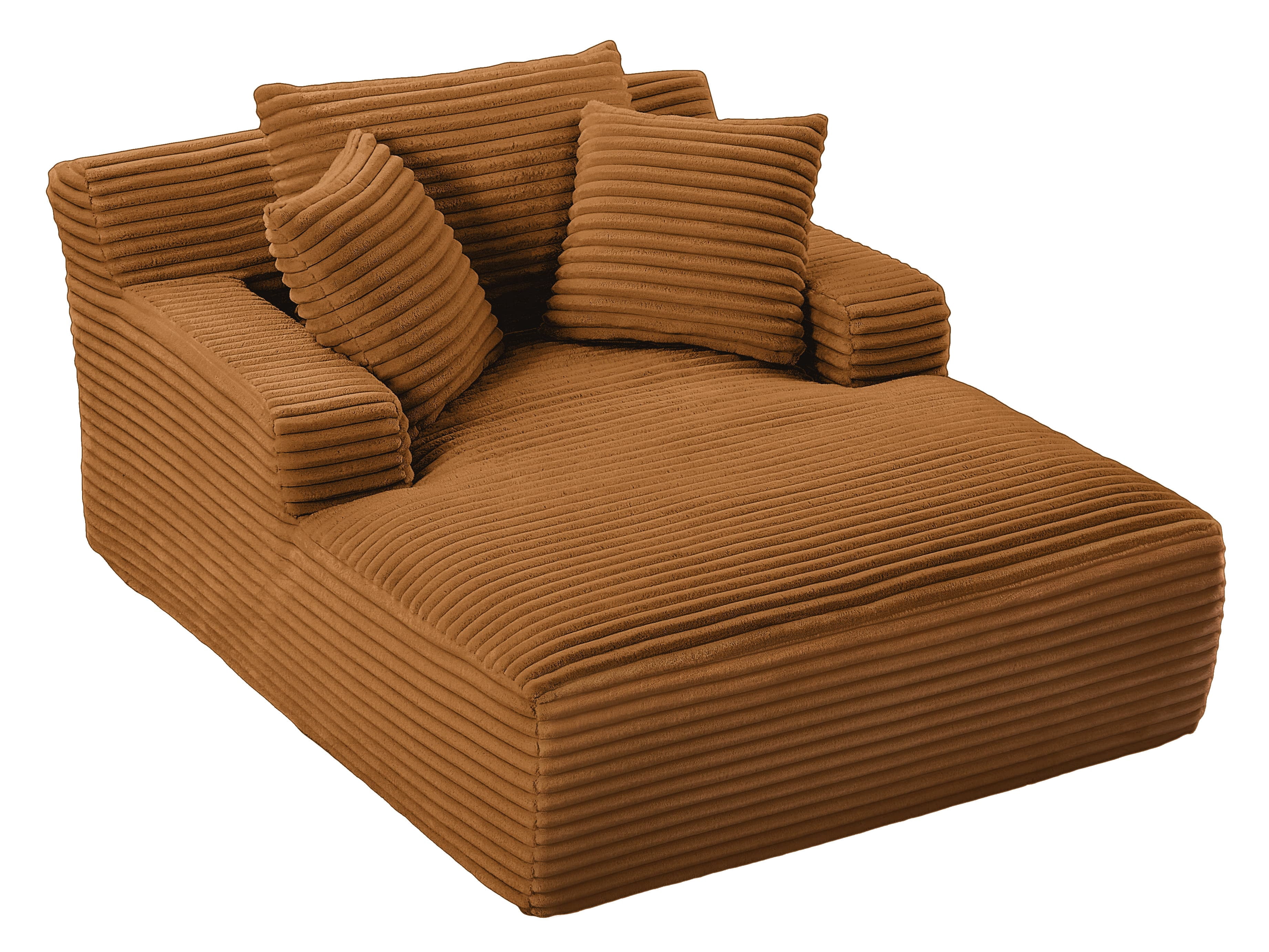 MAYEERTY Oversized Corduroy Chaise Lounge Chair, Boneless Comfy Sleeper, No Assembly for Living Room Office