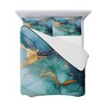 thumbnail image 7 of Turquoise Blue Twin XL Size Down Alternative Comforter, Lightweight Comforter Quilt Bedding Set with Pillow Shams Modern Teal Gold Marble Textured All Seasons Bed Comforter Duvet Insert 68"x98", 7 of 7