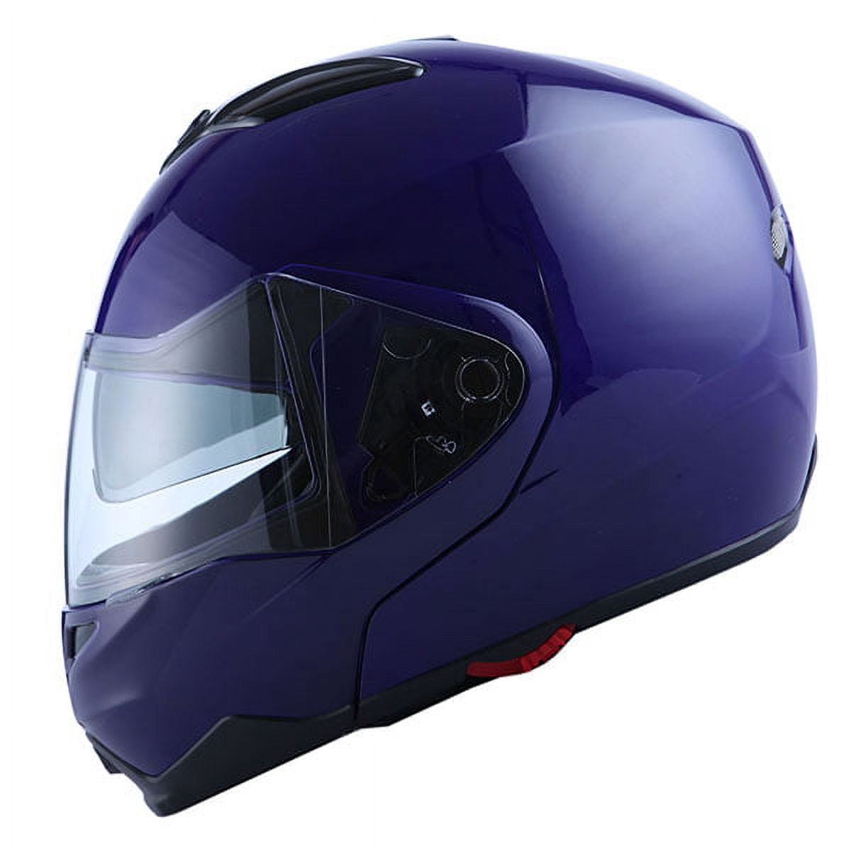 1Storm Motorcycle Street Bike Modular/Flip up Dual Visor/Sun Shield Full Face Helmet HG339 Glossy Blue
