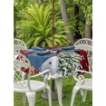 thumbnail image 2 of Outdoor Tablecloth with Umbrella Hole and Zipper, Red Plaid Christmas Round Table Cloth 60 Inch Waterproof Tablecloth, Snowman Xmas Tree Poinsettia Snowflake Picnic Table Cover for Patio Camping, 2 of 7