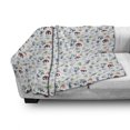 thumbnail image 2 of Alien Soft Flannel Fleece Throw Blanket, Mechanical Robots Pattern Scattered on a Plain Background Futuristic Concept, Cozy Plush for Indoor and Outdoor Use, 70" x 90", Multicolor, by Ambesonne, 2 of 5