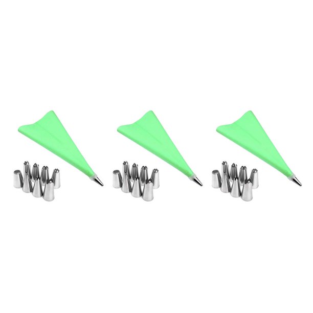 Advancent Juego de boquillas para manga pastelera, juego de puntas de acero inoxidable para decoración de pasteles, bolsa para glaseado, suministros para Type1 NO1 Advancent CBP061552