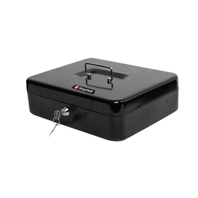 Caja De Dinero Fuerte Seguridad Cash Box Metálica 20 Cm ShopMall SM- CAJA20- BK