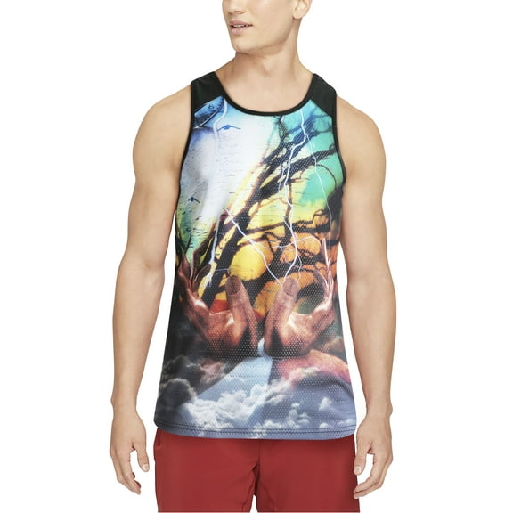 Ma Croix Mens Image Print "Genesis" Breathable Beachwear Sleeveless Tank Top