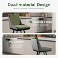 thumbnail image 6 of iooHug Bar Stools Set of 4, 26" Counter Height Bar Stools, Upholstered Swivel Barstools with Backs, Loop Yarn Fabric&Pu Leather, Metal Legs for Kitchen Island, Green&Gray, 6 of 7