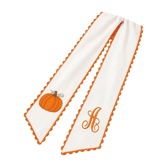 54.3Inch Fall Wreath Sash,Double Pattern Satin Ribbon Scarf with RIC Rac Trim, Front Door Ribbon Sash for Halloween Fall Autumn Thanksgiving Harvest Porch Decor