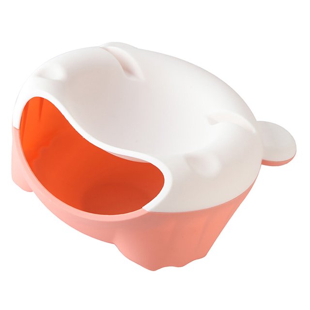 Bewildely doble para nueces, para refrigerios, para frutas y nueces de 2 capas, caja de almacenamiento de plástico, para el hogar, organizador Almacenamiento y organización del hogar rosa blanco