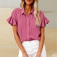 thumbnail image 2 of Tops For Women Trendy Sevevn Women's Fashionable And Comfortable Short Sleeved Solid Colour T-Shirt Blouse, 2 of 6