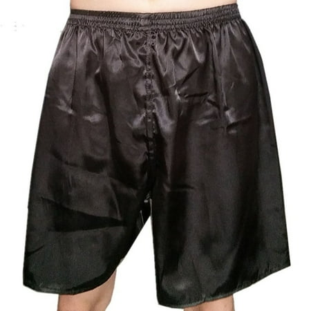 

huanledash Shorts Men Beach Shorts Satin Soft Solid Color Underwear Elastic Waist Sleeping Plus Size Loose Pajamas Bottoms Men Clothes