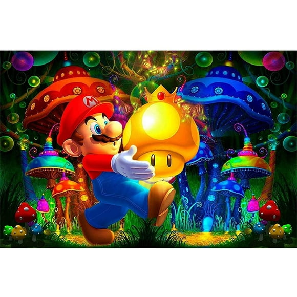 5D Diamond Painting Kits for Adults, Super Mario Diamond Art Paint with Diamonds, DIY Painting Kit Paint by Number with Gem Art Drill and Dotz 12" X 16"