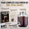 thumbnail image 2 of 1 Gallon Cold Brew Coffee Maker – Thick Glass Pitcher with Stainless Steel Filter, Lid & Spout – Large Mason Jar Container Dispenser - Iced Coffee & Sun Tea Brewer for Fridge – Silver, 2 of 8