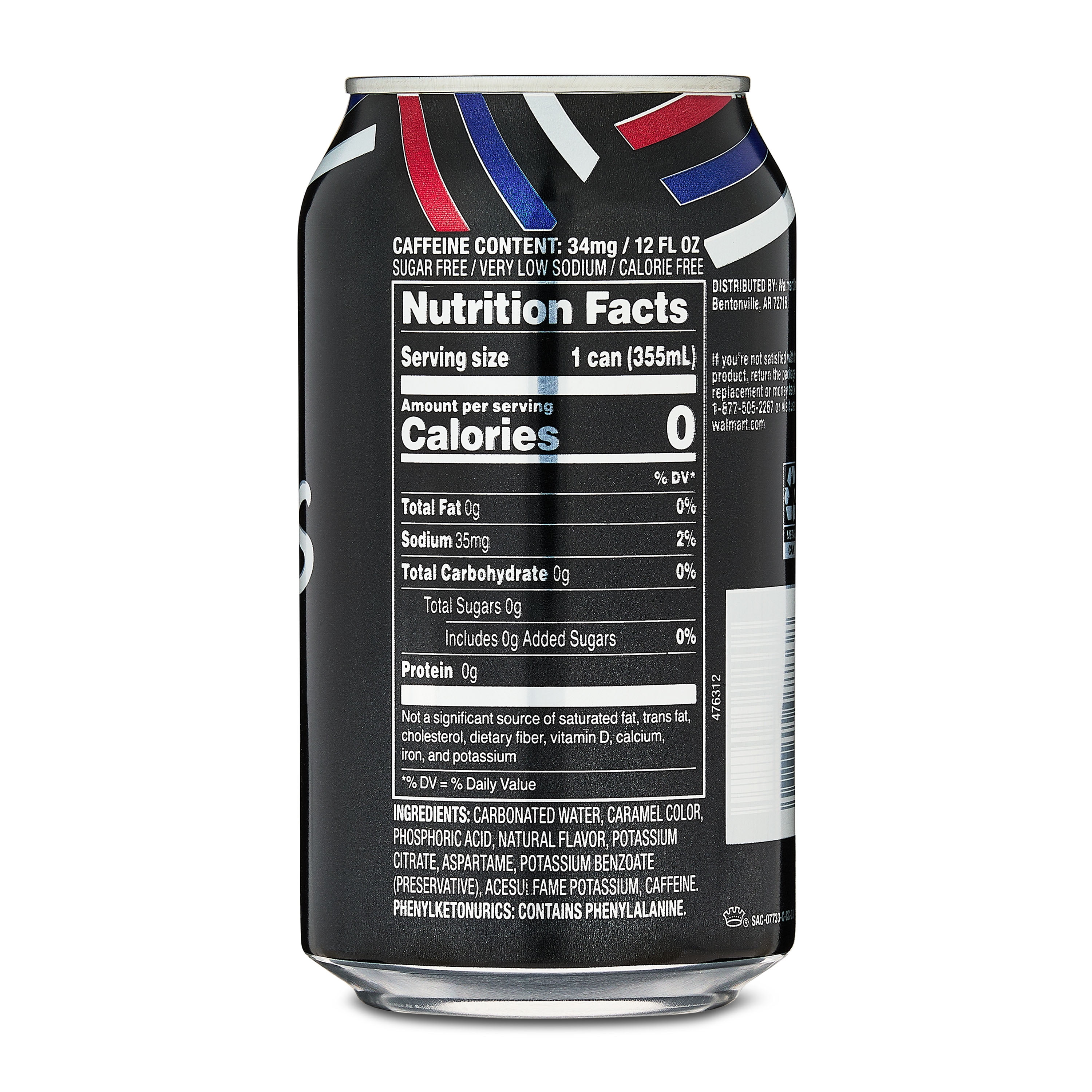 Sam's Zero Sugar Cola Soda Pop, 12 Pack, 12 fl oz Cans