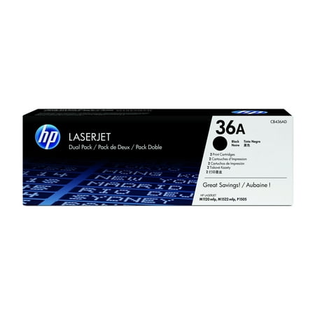 HP 36A - 2-pack - black - original - LaserJet - toner cartridge (CB436D)