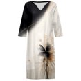 thumbnail image 3 of Women Casual V Neck Elegant Retro Printed Medium Sleeved Casual Dress Casual Dress Fall Dresses for Women Casual Summer Casual Maxi Dresses V Neck Midi Dresses for Women Two Dress Dressed for Summer, 3 of 3