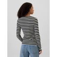 thumbnail image 2 of Camiseta GAP de manga larga con cuello redondo y rayas negras y blancas XXL, 2 of 5