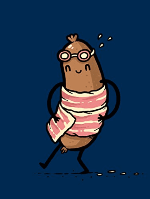"Bacon Towel" Meat Wrapped Humor 18x24 Vinyl Print Poster by