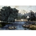thumbnail image 2 of Currier and Ives 24x18 White Modern Wood Framed Museum Art Print Titled - Rural Lake, 2 of 4