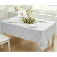 thumbnail image 4 of Newbridge White Ribbons and Bows Damask 60 x 102 inch Rectangle Fabric Tablecloth for Party, 4 of 9