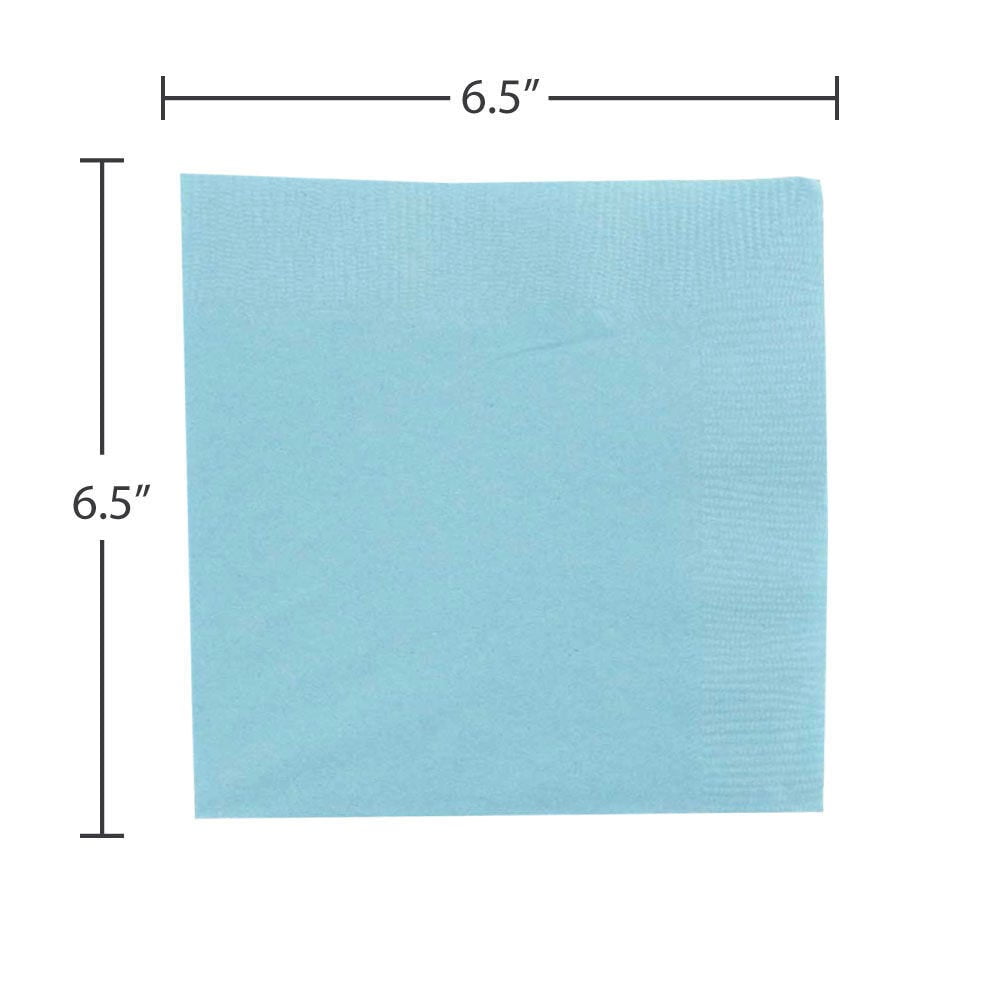 JAM Paper Medium Lunch Napkins, 6 1/2 x 6 1/2, Sea Blue, 40/Pack