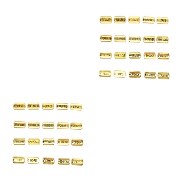 Guardurnaity Dijes de llavero exquisitas letras creativas accesorio de joyería decoraciones colgantes hacer colgante de adorno para artesanías Dorado 20 Teile 2piezas Guardurnaity CBP332776