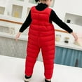 thumbnail image 5 of Odeerbi Toddler Boys Girls Clothes Winter Jumpsuit Baby Romper Children's Winter Down Cotton Pants Infants Openable Thickening Jumpsuit Red 3-4 Years, 5 of 6