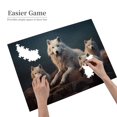 thumbnail image 2 of White Wolves On Rocks 500-Piece Wooden Jigsaw Puzzle for Adults, Fun & Challenging Family Brain-Teaser, Perfect Home Decor & Gift, 2 of 7