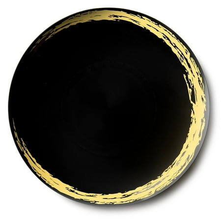 

Whisk Collection Plastic 10.25 Dinner Plates Black & Gold: Qty 1000