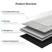 Art3d 24x12 12Pcs Click-Lock Luxury Vinyl Flooring Tile, Interlocking Waterproof SPC Rigid Core Marble Flooring Tile,24 Sq.ft,Gray Marble