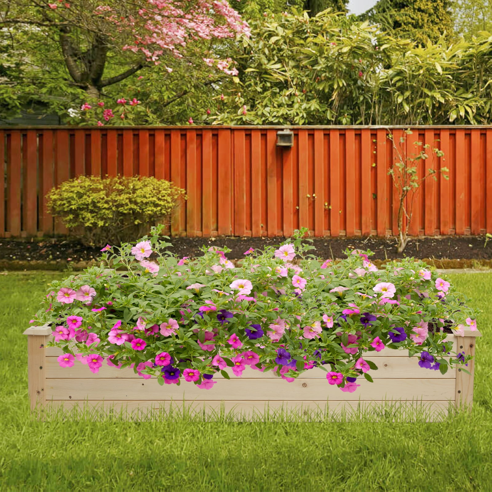 Veryke Wood Garden Flower Planter Box 48 x 48 x 10inch