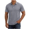 thumbnail image 2 of COSFO Solid Performance Polo Shirts for Men Casual Short Sleeve Waffle Classic T-Shirt Golf Loose Fit Collared Pullover Tops, 2 of 8