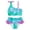 Mint Green, variant on lnmuld Kids Swimsuits 2026 Fashion Girls Olique Shoulder Bikini Set Split Swimsuit with Fish Scale Print Design Size:6-7 Years