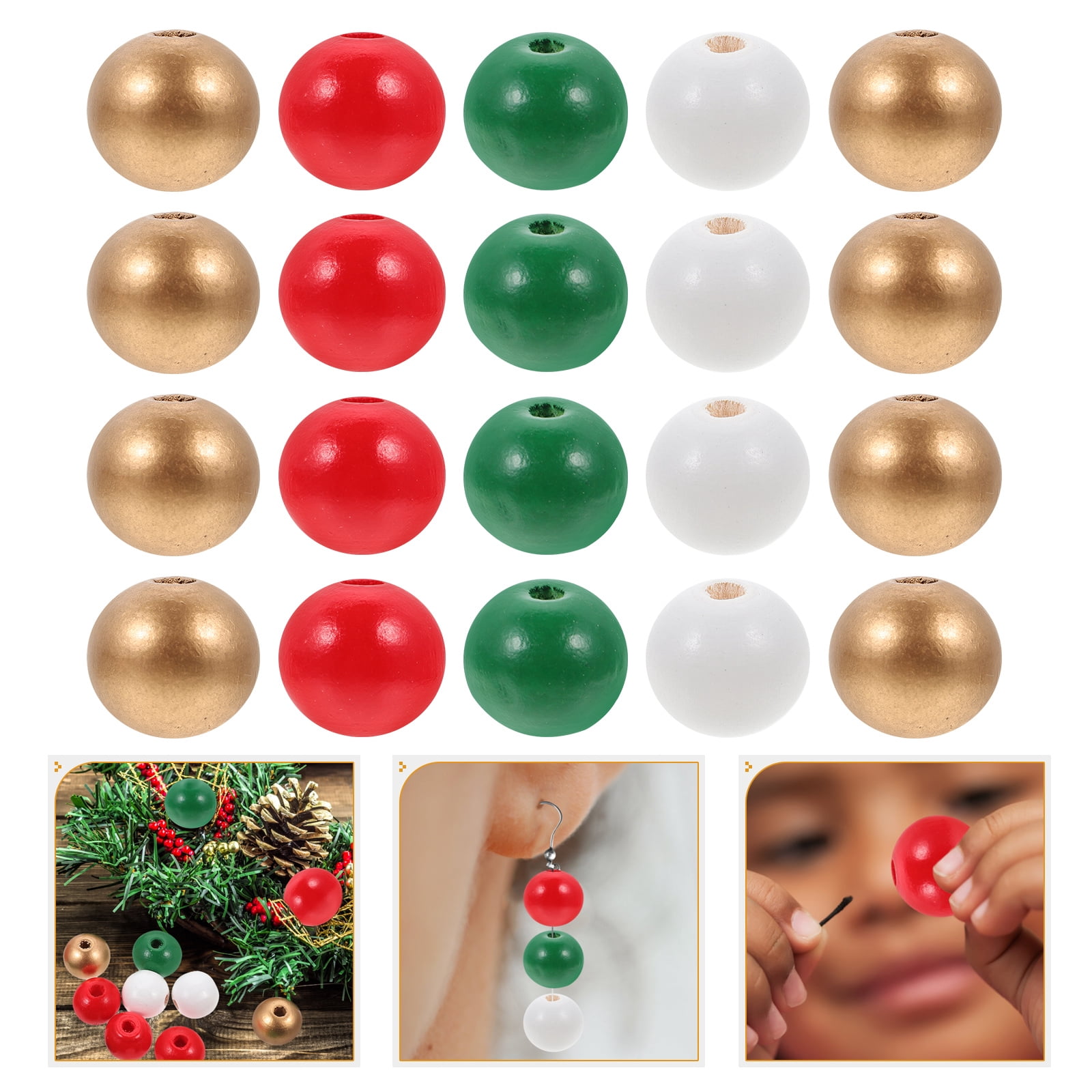 Mutmorningal 500 Pcs Wooden Loose Beads for Dreamcatcher and Bracelets Crafting Supplies