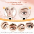 thumbnail image 3 of Handheld Magnifying Mirror, Double Sided Travel Magnifying Mirror with 30X/1X Magnification, 360°Adjustable Handle, Portable Multi-Purpose Makeup Mirror, Dorm Room Essentials for Girls, White, 3 of 8