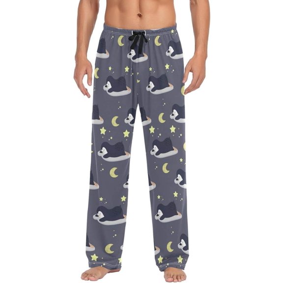 GZHJMY Penguin Pajama Pants for Men, Lounge Pants Lightweight Men Pajama Bottoms with Drawstring Pockets, Christmas New Year Birthday Gifts, X-Large
