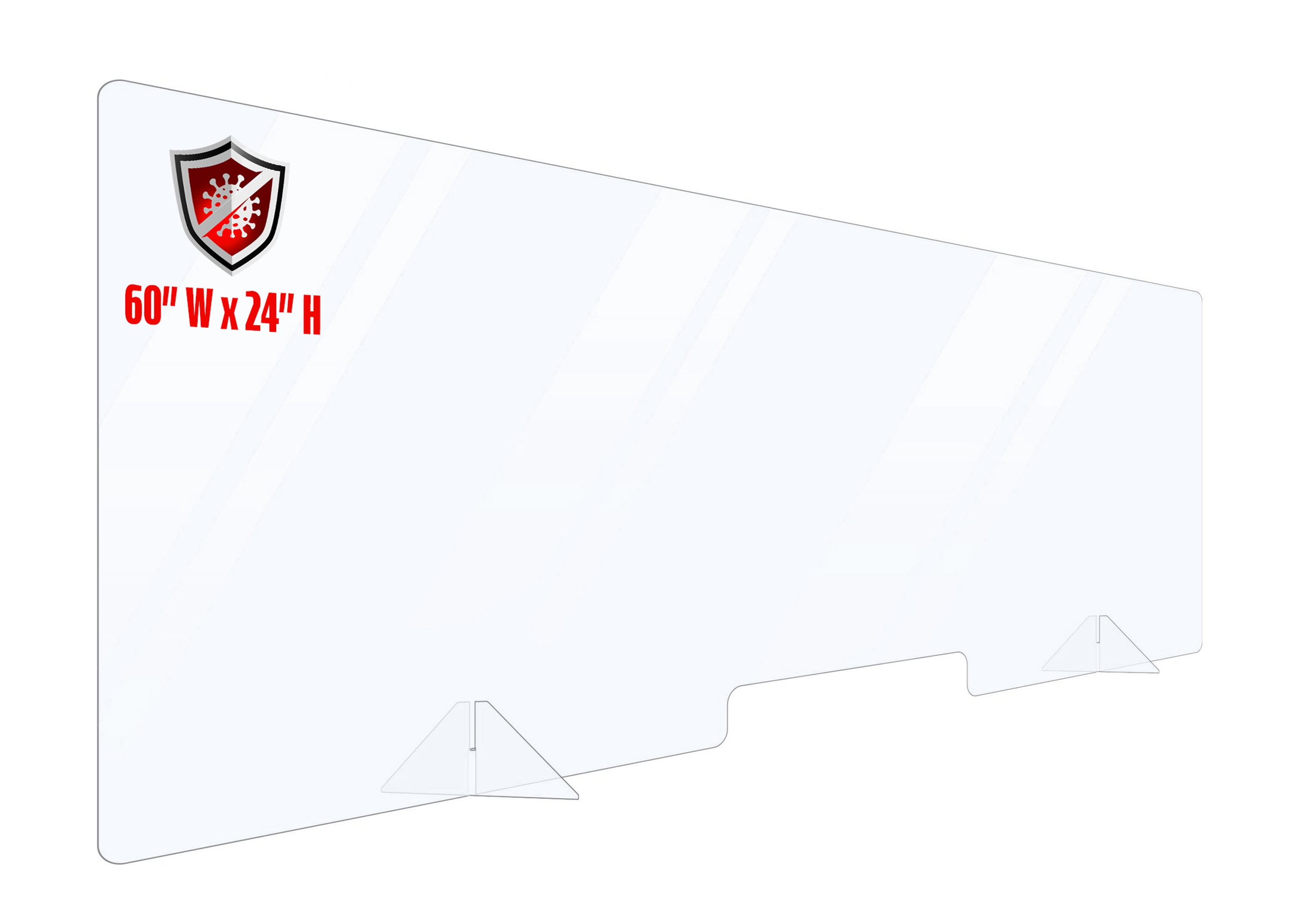Viral Blockers Clear Plexiglass Sneeze Guard Counter Shield 60x24 ...