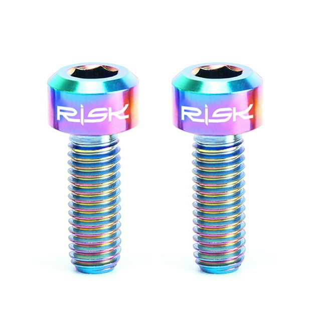 Tornillo RISK 2PCS M5 × 14mm Tornillos de Titanio para Bicicleta Cambiador de Pulgar Tornillos Fijos RISK Tornillo